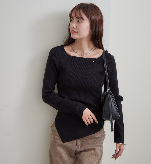 「スクエアネックリブニット」|ニット・セーター|