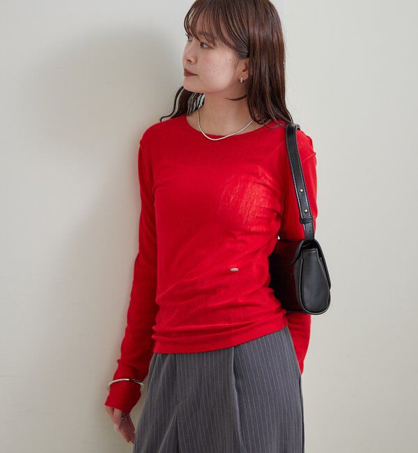  「プレート付きクルーシアーロンT」|Tシャツ・カットソー|