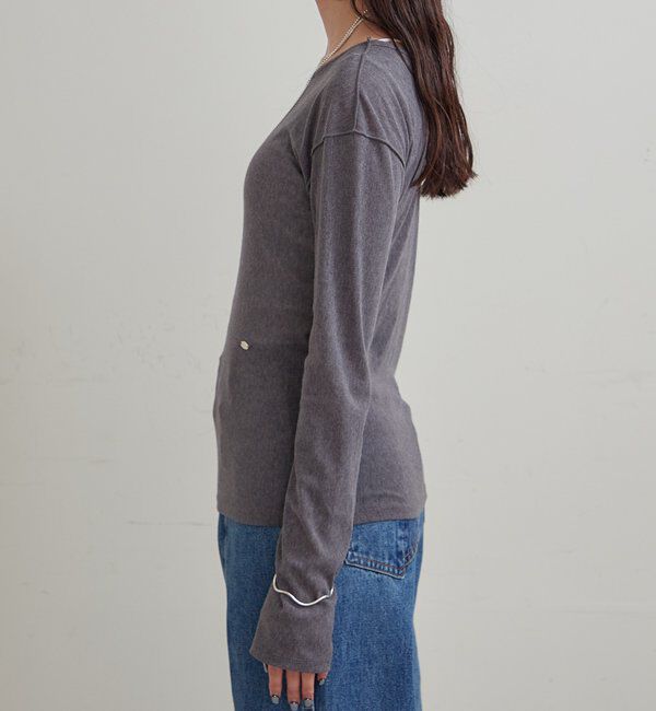  「プレート付きクルーシアーロンT」|Tシャツ・カットソー|