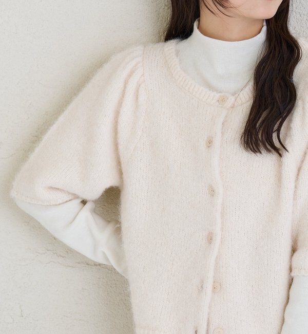  「ふわふわ半袖ニット カーディガン」|カーディガン|