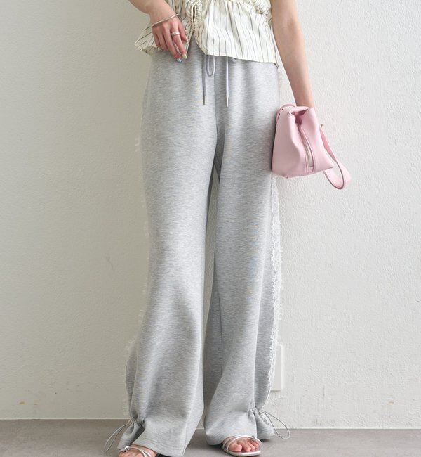  「裾ドロストスウェットパンツ」|チノ|