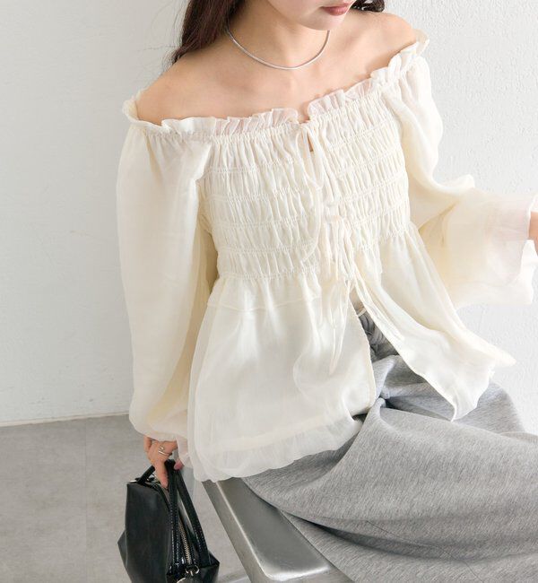  「ドットフラワーバルーンブラウス」|シャツ・ブラウス|