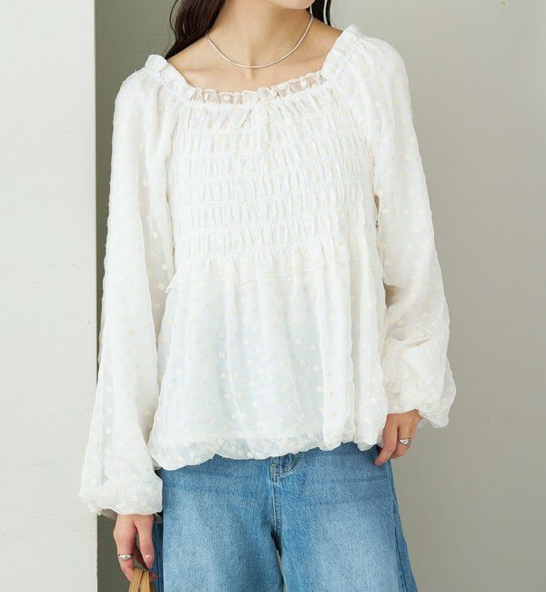  「ドットフラワーバルーンブラウス」|シャツ・ブラウス|