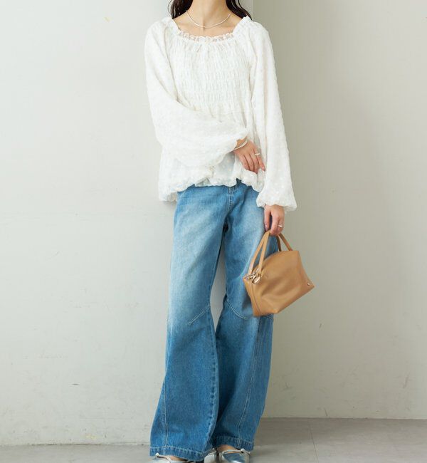  「ドットフラワーバルーンブラウス」|シャツ・ブラウス|