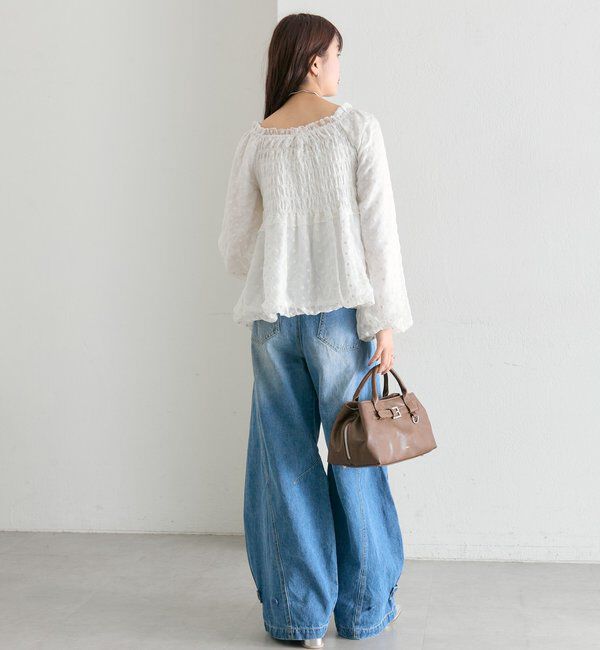  「ドットフラワーバルーンブラウス」|シャツ・ブラウス|