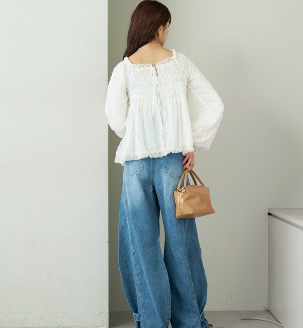  「ドットフラワーバルーンブラウス」|シャツ・ブラウス|