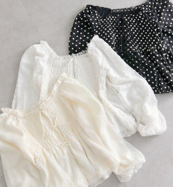  「ドットフラワーバルーンブラウス」|シャツ・ブラウス|