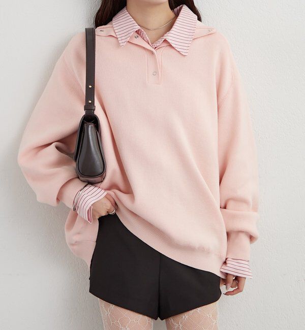  「26SSスウェットライクヘンリーニット」|ニット・セーター|