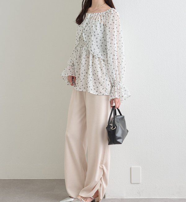  「裾ギャザーリブパンツ」|チノ|