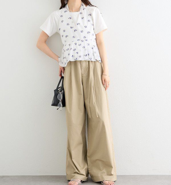  「ワイドベルトタックパンツ」|チノ|