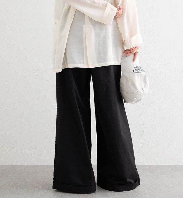  「ワイドベルトタックパンツ」|チノ|