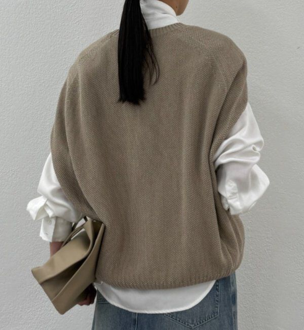  「ギマ鹿子ポンチョニットベスト」|ニット・セーター|