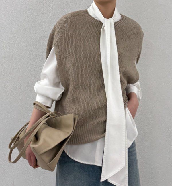  「ギマ鹿子ポンチョニットベスト」|ニット・セーター|