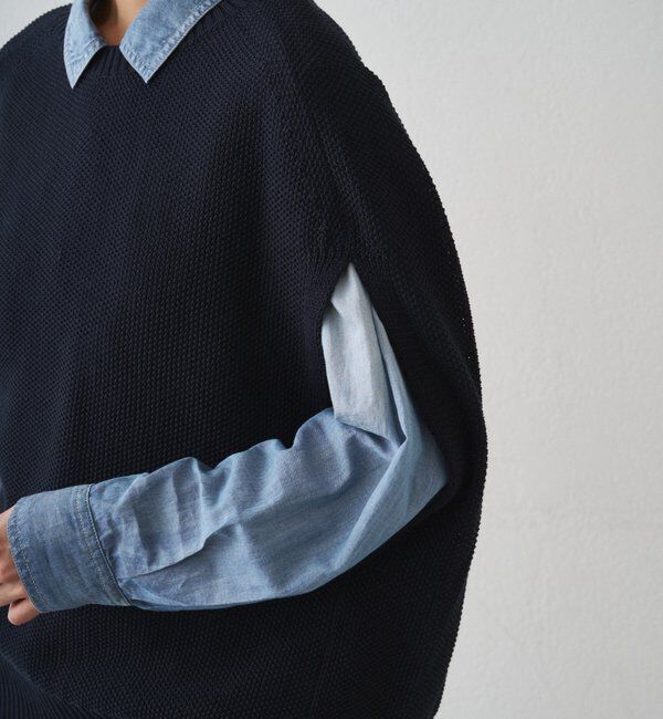  「ギマ鹿子ポンチョニットベスト」|ニット・セーター|