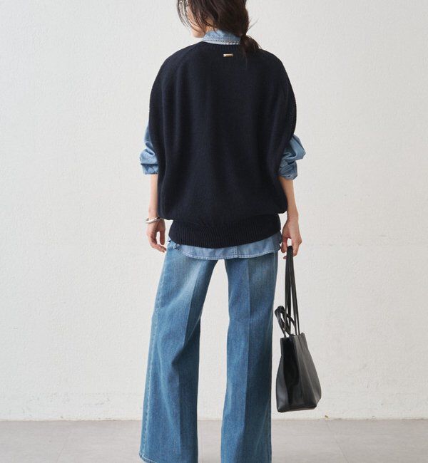  「ギマ鹿子ポンチョニットベスト」|ニット・セーター|