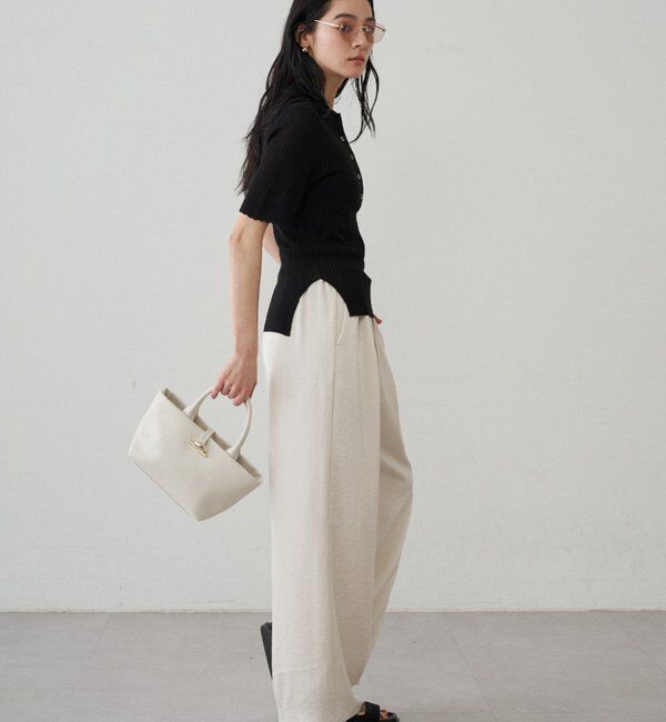  「サテンワイドイージーパンツ」|チノ|