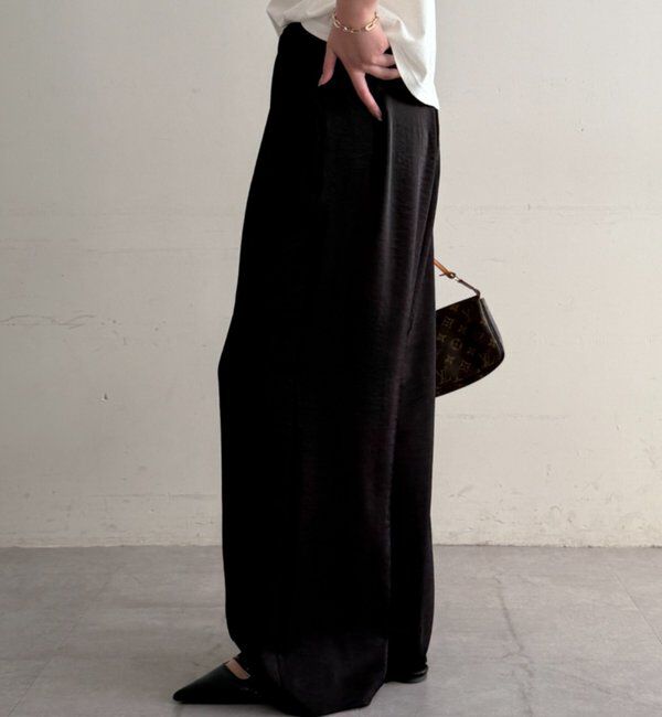  「サテンワイドイージーパンツ」|チノ|