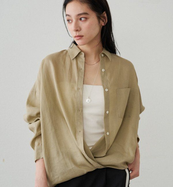  「カシュクール2wayリネンシャツ」|シャツ・ブラウス|