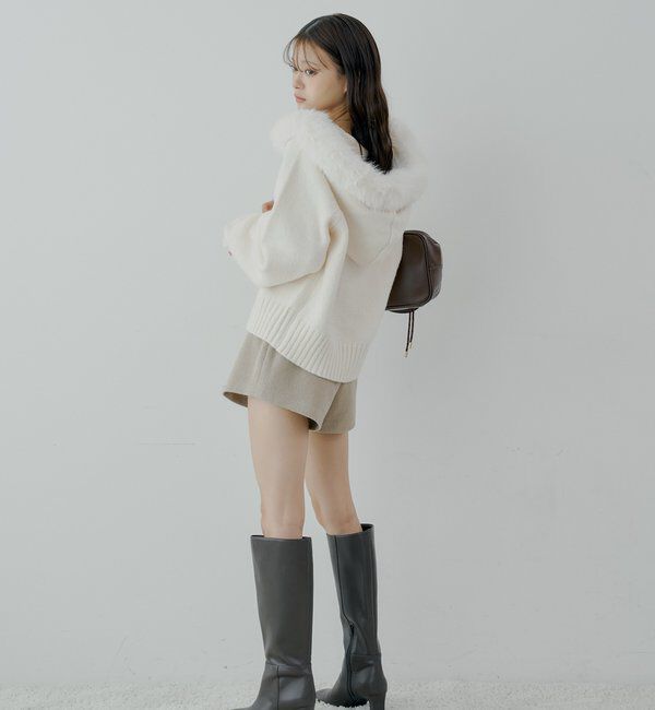  「【2サイズ展開あり】ブローチ付きコンパクトショートパンツ」|チノ|