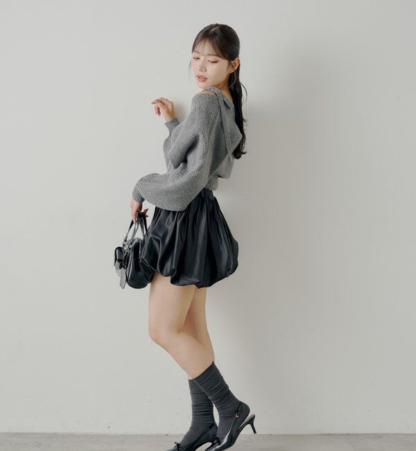  「ケーブルリボンキャミ+ボレロセット」|ニット・セーター|