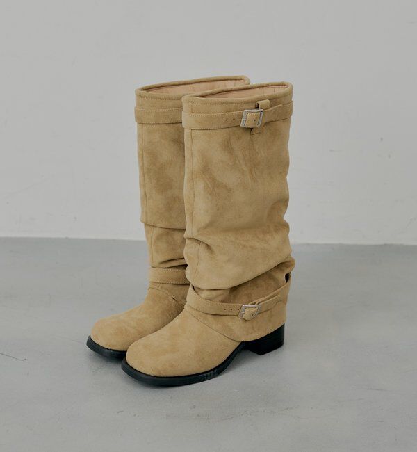  「ミドルカバーブーツ」|ロングブーツ|ベージュ