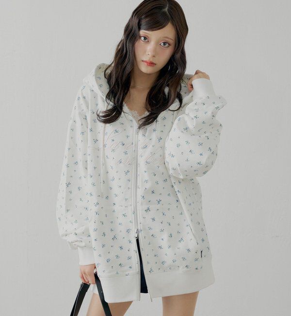  「花柄ルーズパーカー」|パーカー|