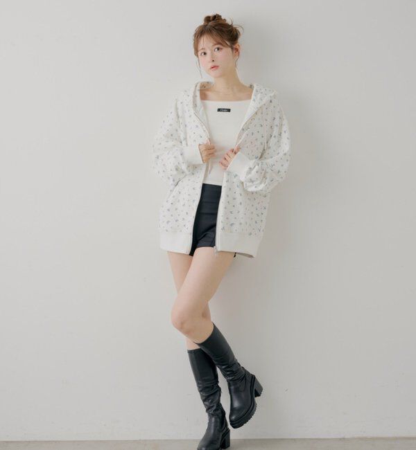  「花柄ルーズパーカー」|パーカー|