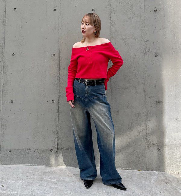  「《UNISEX / サイズ展開あり》スラッシュポケットブラストワイドデニム」|デニム|