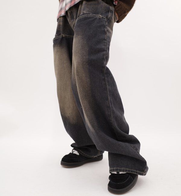  「《UNISEX / サイズ展開あり》スラッシュポケットブラストワイドデニム」|デニム|
