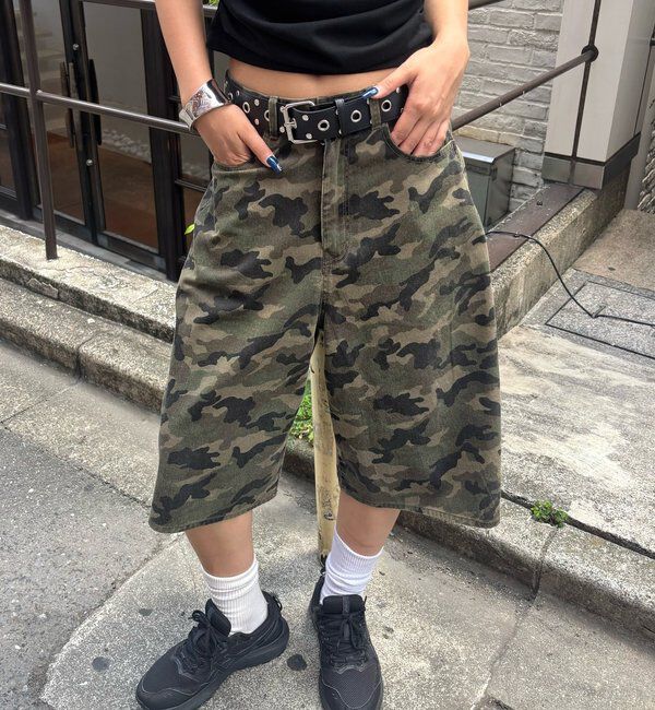 「PATTERNED TWILL SHORTS」|デニム|