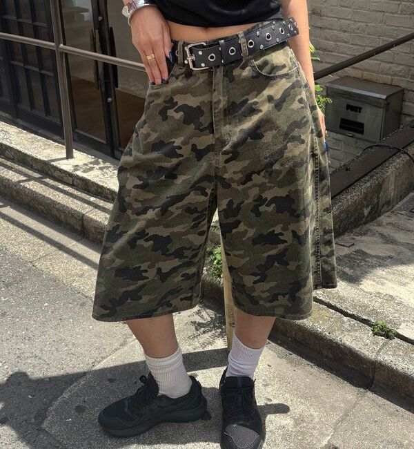  「PATTERNED TWILL SHORTS」|デニム|