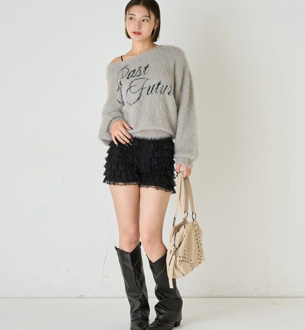  「レースショートパンツ(無地/ドット/チェック/レオパード)」|チノ|