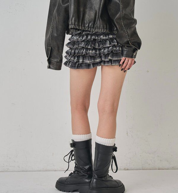  「レースショートパンツ(無地/ドット/チェック/レオパード)」|チノ|