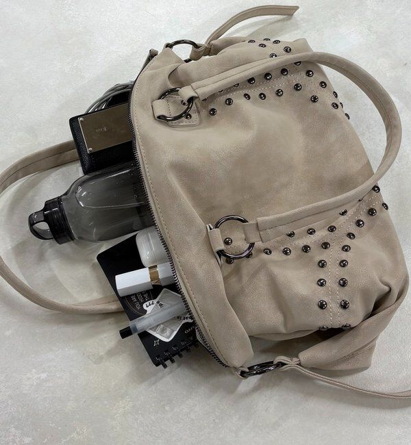  「スタッズショルダーバッグ（無地/ドット柄）」|トートバッグ|