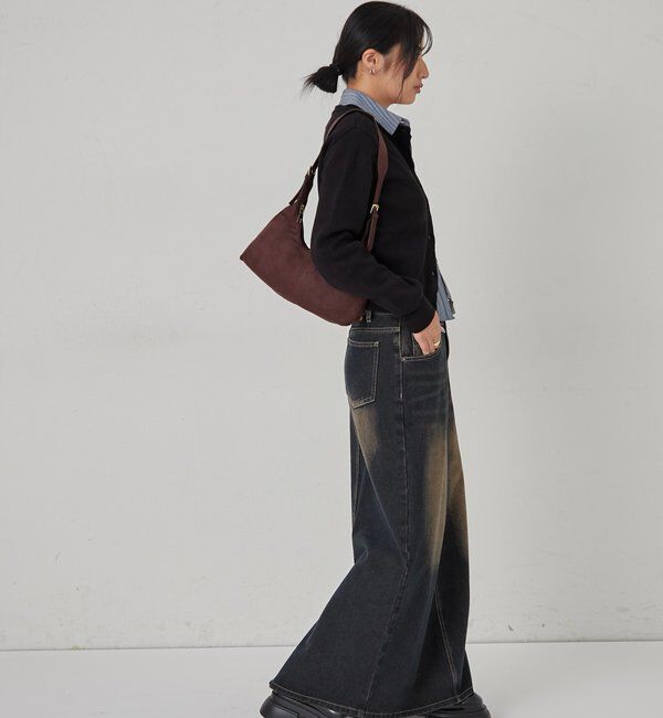  「ワンポイントクルーカーデ」|カーディガン|