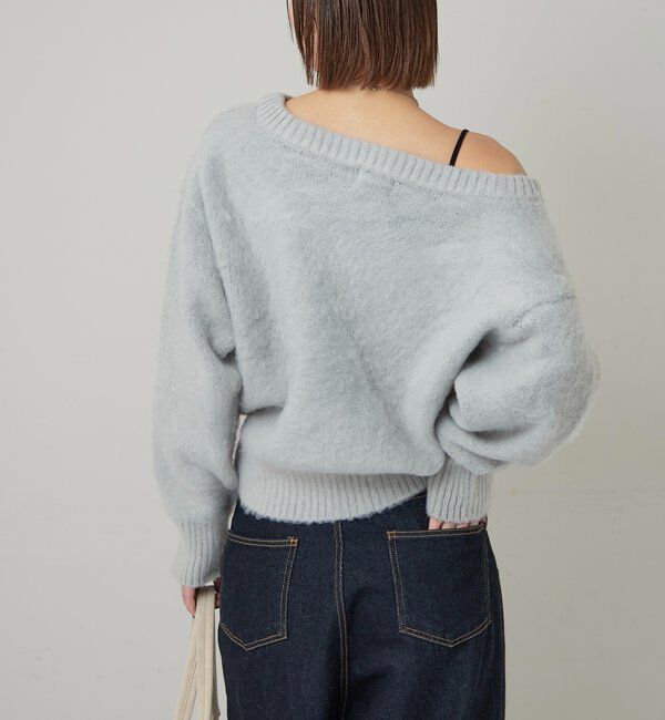  「MOHAIR-TOUCH OFF SHOULDER KNIT TOP」|ニット・セーター|