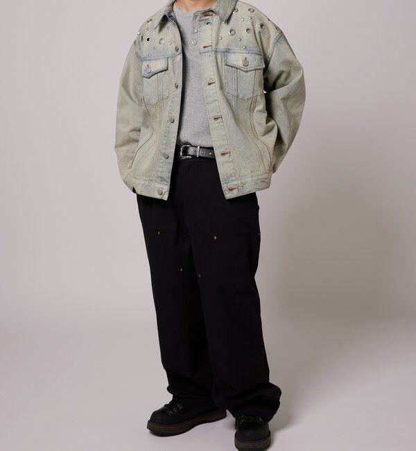  「【UNISEX/ユニセックス】アイレットデニムジャケット」|ブルゾン・スタジャン|