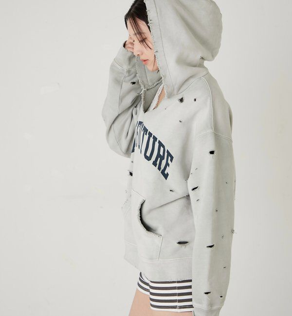  「【FromVintage】ダメージパーカー」|パーカー|