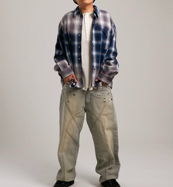  「【FromVintage】ダメージチェックシャツ」|シャツ・ブラウス|