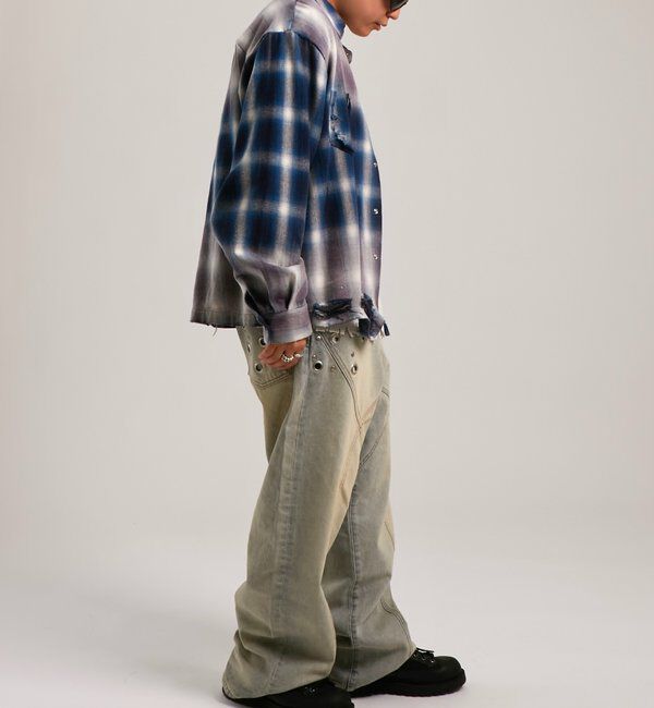  「【FromVintage】ダメージチェックシャツ」|シャツ・ブラウス|