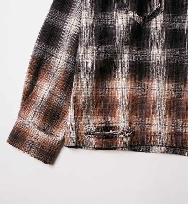  「【FromVintage】ダメージチェックシャツ」|シャツ・ブラウス|