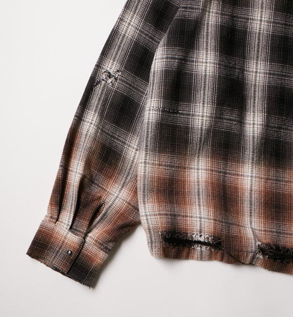  「【FromVintage】ダメージチェックシャツ」|シャツ・ブラウス|