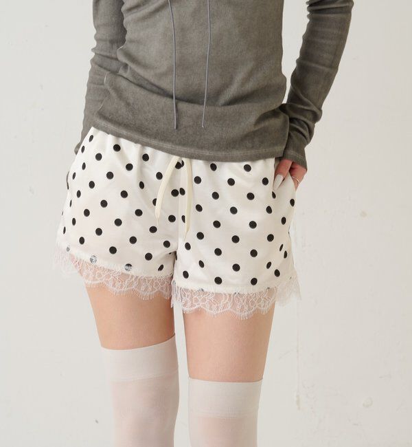  「ドットサテンロゴショーツ」|チノ|