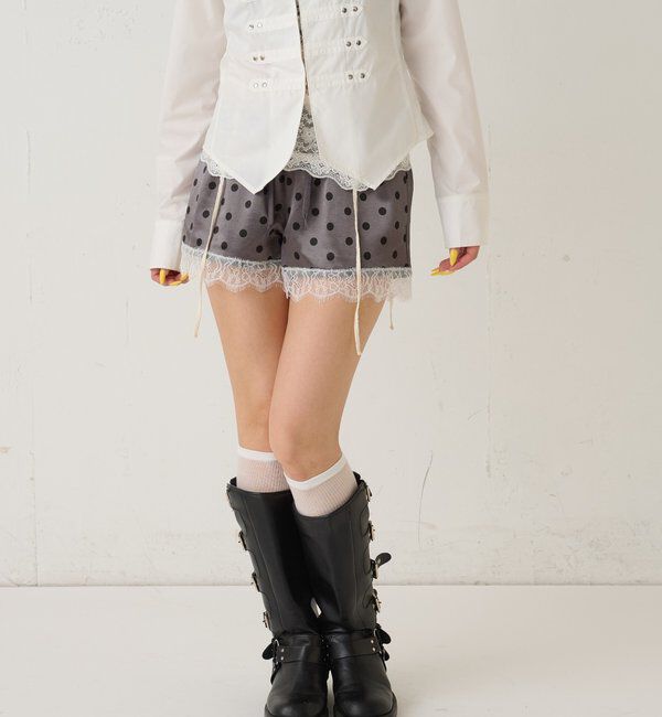  「ドットサテンロゴショーツ」|チノ|