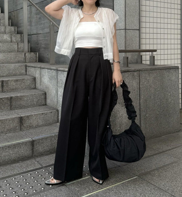  「【累計2万本突破！】【低身長・高身長サイズあり】2タックワイドパンツ」|チノ|