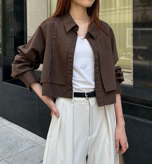  「【セットアップ対応】コットンクロップシャツ」|シャツ・ブラウス|