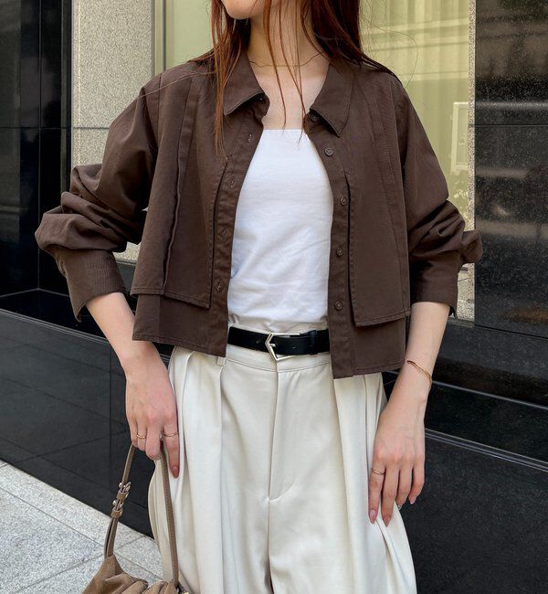  「【セットアップ対応】コットンクロップシャツ」|シャツ・ブラウス|