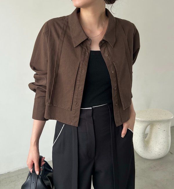  「【セットアップ対応】コットンクロップシャツ」|シャツ・ブラウス|