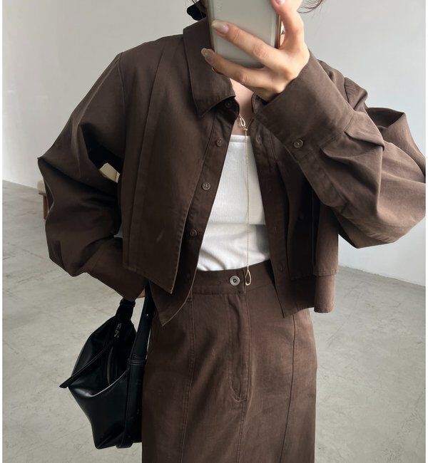  「【セットアップ対応】コットンクロップシャツ」|シャツ・ブラウス|