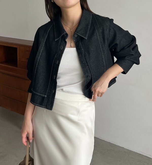  「【セットアップ対応】コットンクロップシャツ」|シャツ・ブラウス|